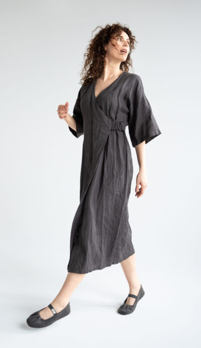 LINEN DRESS HAVANA